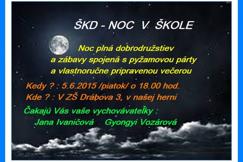 ŠKD / Noc v škole